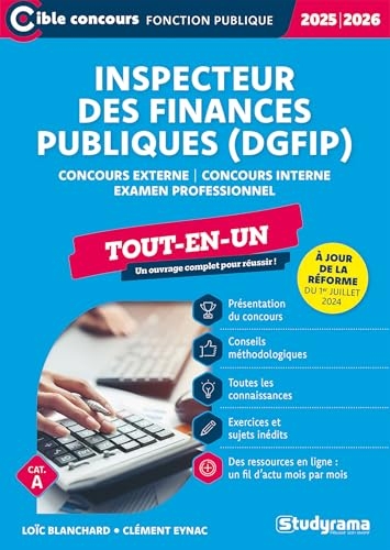 Inspecteur des finances publiques (DGFiP) – Tout-en-un (Catégorie A – Concours 2025-2026): Concours externe – Concours interne – Examen professionnel