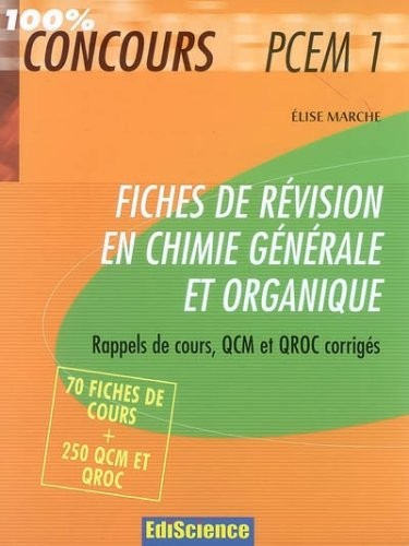 Chimie - PCEM1 PH1 - Rappel de cours, QCM et QROC corrigés