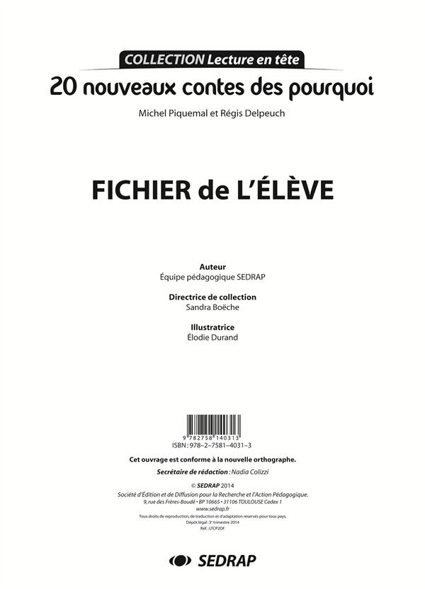 20 Nouveaux Contes des Pourquoi - Fichier