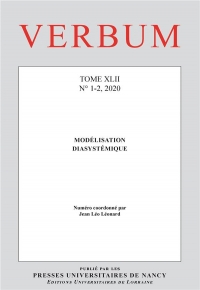 VERBUM, N 1-2/2020. MODELISATION DIASYSTEMIQUE