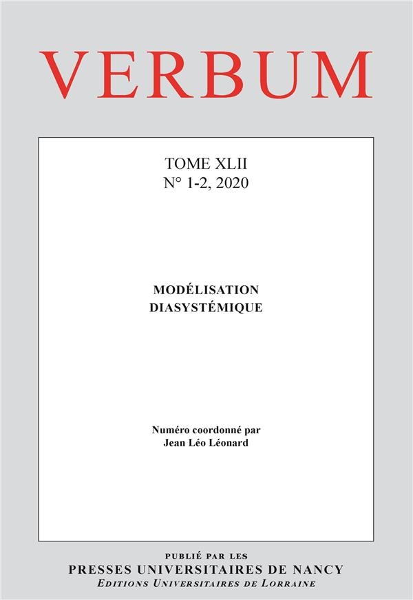 VERBUM, N 1-2/2020. MODELISATION DIASYSTEMIQUE
