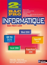 Informatique - Office 2010, Access, Ciel, EBP PGI, OpenERP - 2e Bac Pro