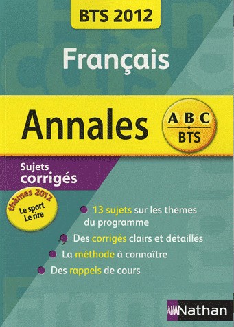 ANNALES BTS 2012 FRANCAIS