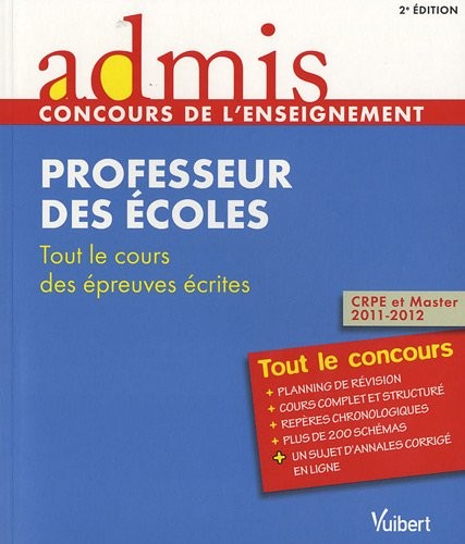 Concours Professeur des écoles - Tout le cours de épreuves écrites - Admis - Tout le concours