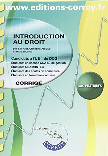 Introduction au droit - Corrigé: UE 1 du DCG