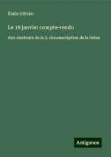 Le 19 janvier compte-rendu: Aux electeurs de la 3. circonscription de la Seine