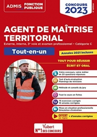 Concours Agent de maîtrise territorial 2023 - Catégorie C - Tout-en-un: Externe, interne, 3e voie, examen professionnel - Annales 2021 incluses