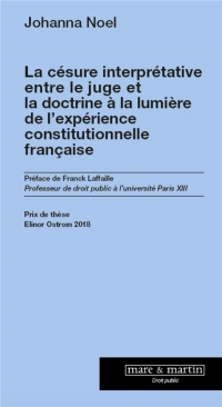 La Cesure Interpretative Entre le Juge et la Doctrine - a la Lumiere de l'Expérience Constitutionnel