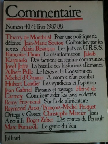 Commentaire n° 40 - Hiver 1987/1988 [9782260005322]