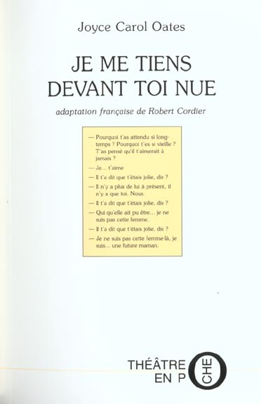 Je me tiens devant toi nue