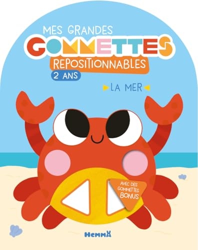 Mes grandes gommettes - La mer - livre de gommettes repositionnables - 2 ans - livre activités - animaux de la ferme