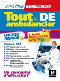 Tout le de - Ambulancier - Modules 1 a 8 en Fiches Memos - Dea - Révision