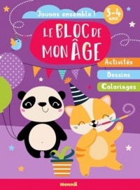 Le bloc de mon âge (3-4 ans) - Jouons ensemble ! (Panda et chat en fête) - Activités - Dès 3 ans