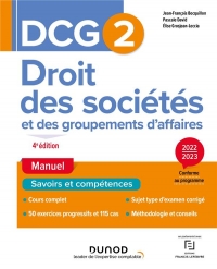 DCG 2 Droit des sociétés et des groupements d'affaires - Manuel - 2022/2023 (2022-2023)