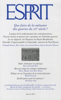 Esprit, N° 371, Janvier 2011 : Que faire de la mémoire des guerres du XXe siècle ?