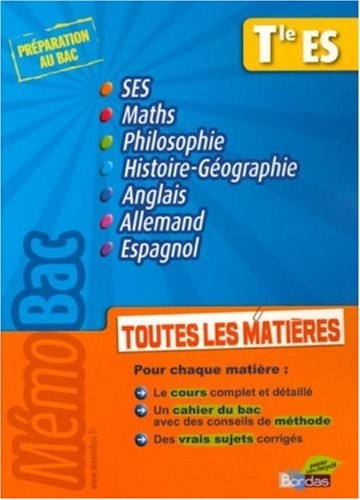 Toutes les matières Tle ES