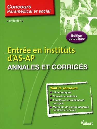 Entrée en instituts de formation AS/AP Annales et corrigés
