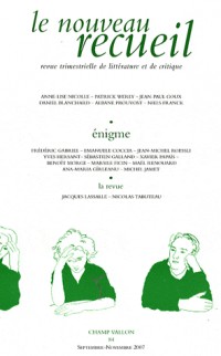 Le nouveau recueil, N° 84 : Enigmes ouvertes