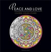 Black coloriage Peace and love