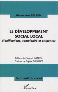 Le développement social local : Significations, complexité et exigences