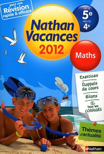 Nathan vacances Maths de la 5e vers la 4e