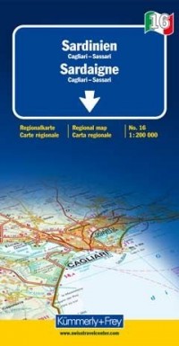Sardaigne - Cagliari - Sassari - Carte régionale Italie (échelle : 1/200 000)