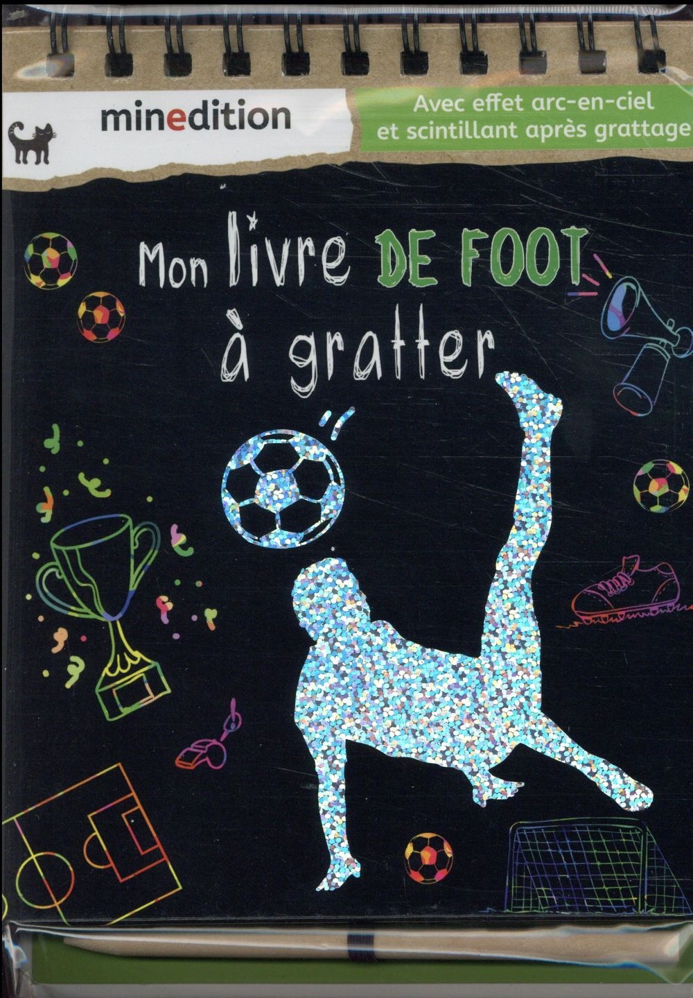 Mon livre de foot à gratter : Avec un crayon en bois