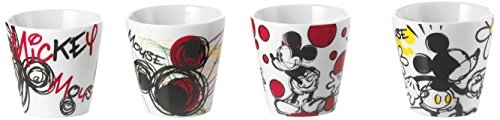Disney Mickey Mouse PWM83/4T Lot de 4 Petits Verres à café