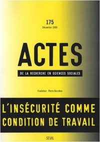 Actes de la recherche en sciences sociales, n°175. Numéro Varia, avec un dossier spécial sur `L'insé (75)