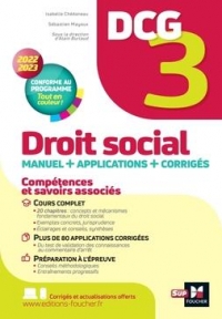 DCG 3 - Droit social - Manuel et applications - Millésime 2022-2023