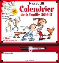 Calendrier de la famille Max et Lili 2016-2017