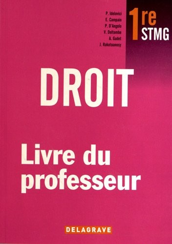Droit 1e STMG : Livre du professeur