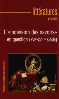 L’indivision des savoirs en question, XVIe-XVIIIe siècle : Lettres, droit, sciences et musique