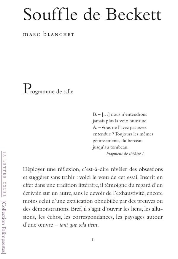 Souffle de Beckett