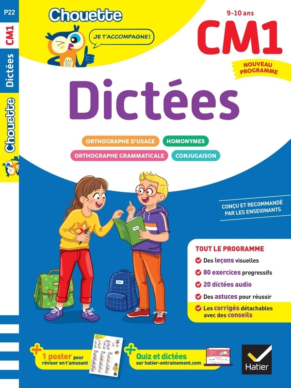Dictées CM1 - Cahier de soutien nouveau programme: Leçons et exercices corrigés
