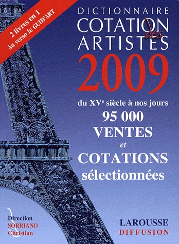 Dictionnaire cotation des artistes 2009