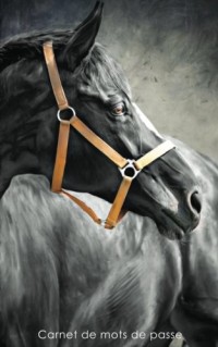 Carnet de mots de passe: Journal d’adresses de sites web et de mots de passe - Couverture avec un cheval noir