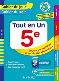 Cahier du jour/Cahier du soir tout en un 5e - Nouveau programme 2016