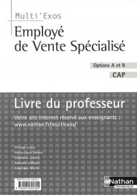 Livre du professeur Employé de vente spécialisé, options A et B