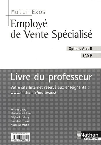 Livre du professeur Employé de vente spécialisé, options A et B