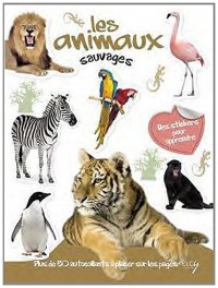 Les animaux sauvages avec plein d'autocollants en couleurs