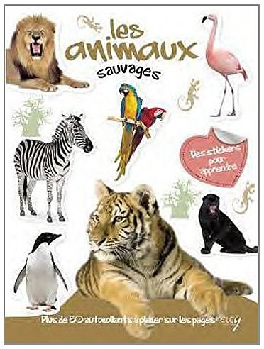 Les animaux sauvages avec plein d'autocollants en couleurs