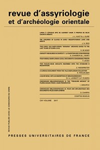 Revue d'Assyriologie 2017 - Vol 111
