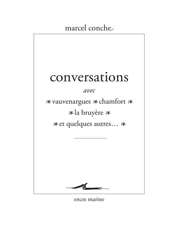 Conversations avec Vauvenargues