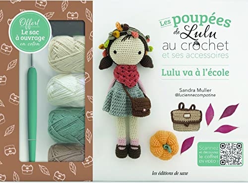 Coffret Poupée de Lulu au crochet et ses accessoires: Lulu va à l'école