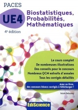 PACES UE 4 Biostatistiques Probabilités Mathématiques - 4e ed. - Manuel, cours + QCM corrigés
