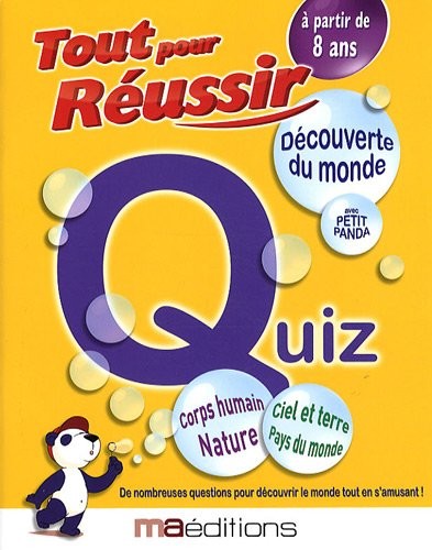 Découverte du monde avec petit panda : Quiz à partir de 8 ans