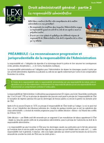 Droit administratif général partie 2 : La responsabilité administrative