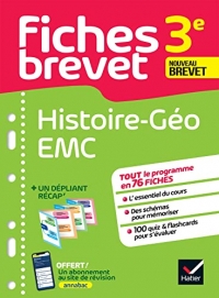 Fiches brevet Histoire-Géographie EMC 3e Brevet 2023: fiches de révision & quiz