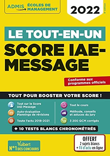 Le tout-en-un Score IAE-MESSAGE - 12 tests blancs - Fil d'actu offert: Sélection 2022